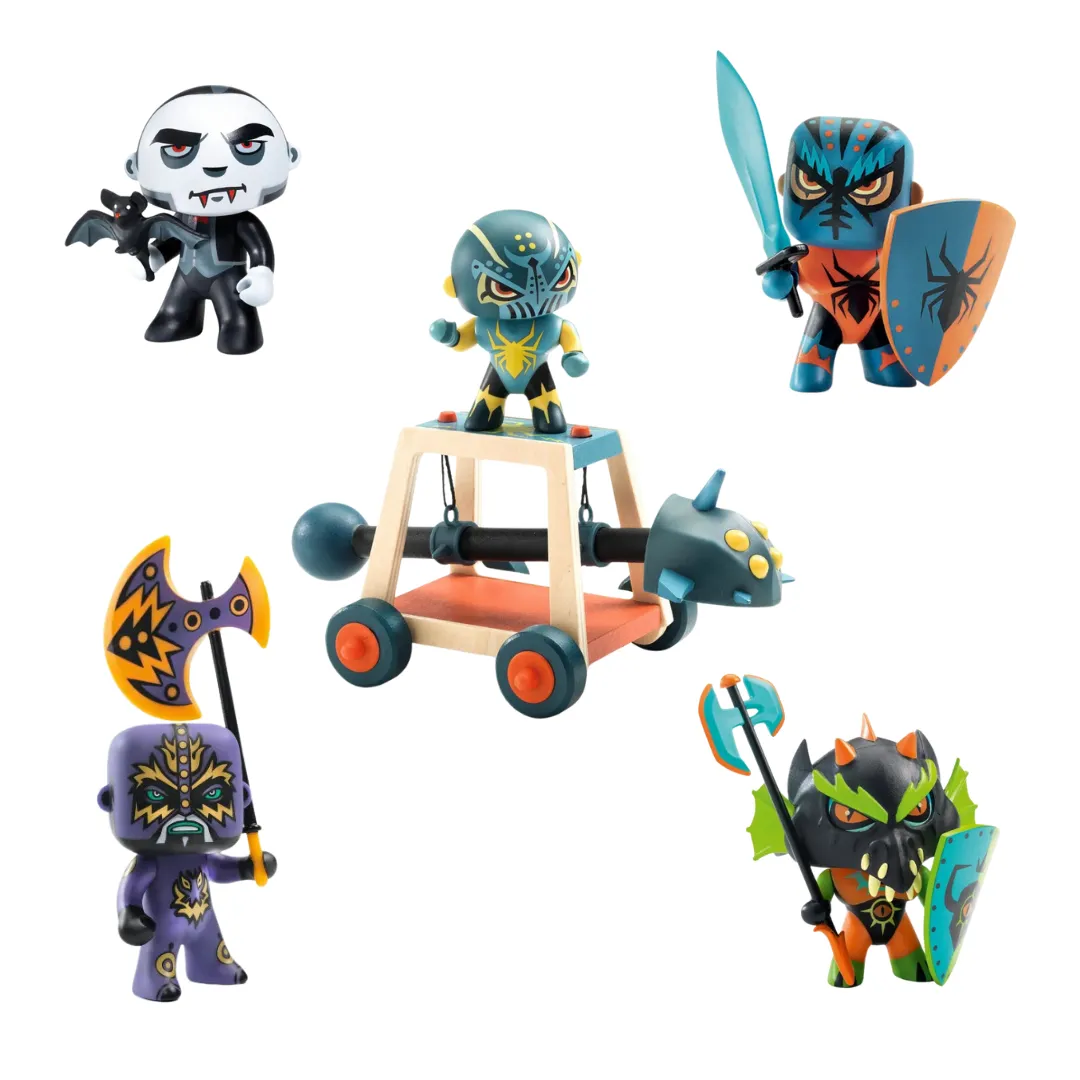 Balíček Arty Toys veľký - rytieri Spider a baranidlo & Flameo & Drack & Spider & Draculum